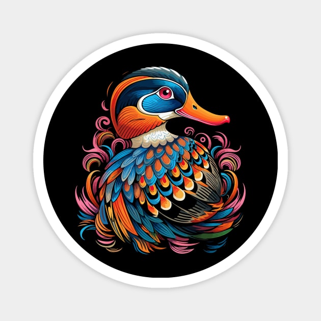 Patriotic Mandarin Duck Magnet by JH Mart